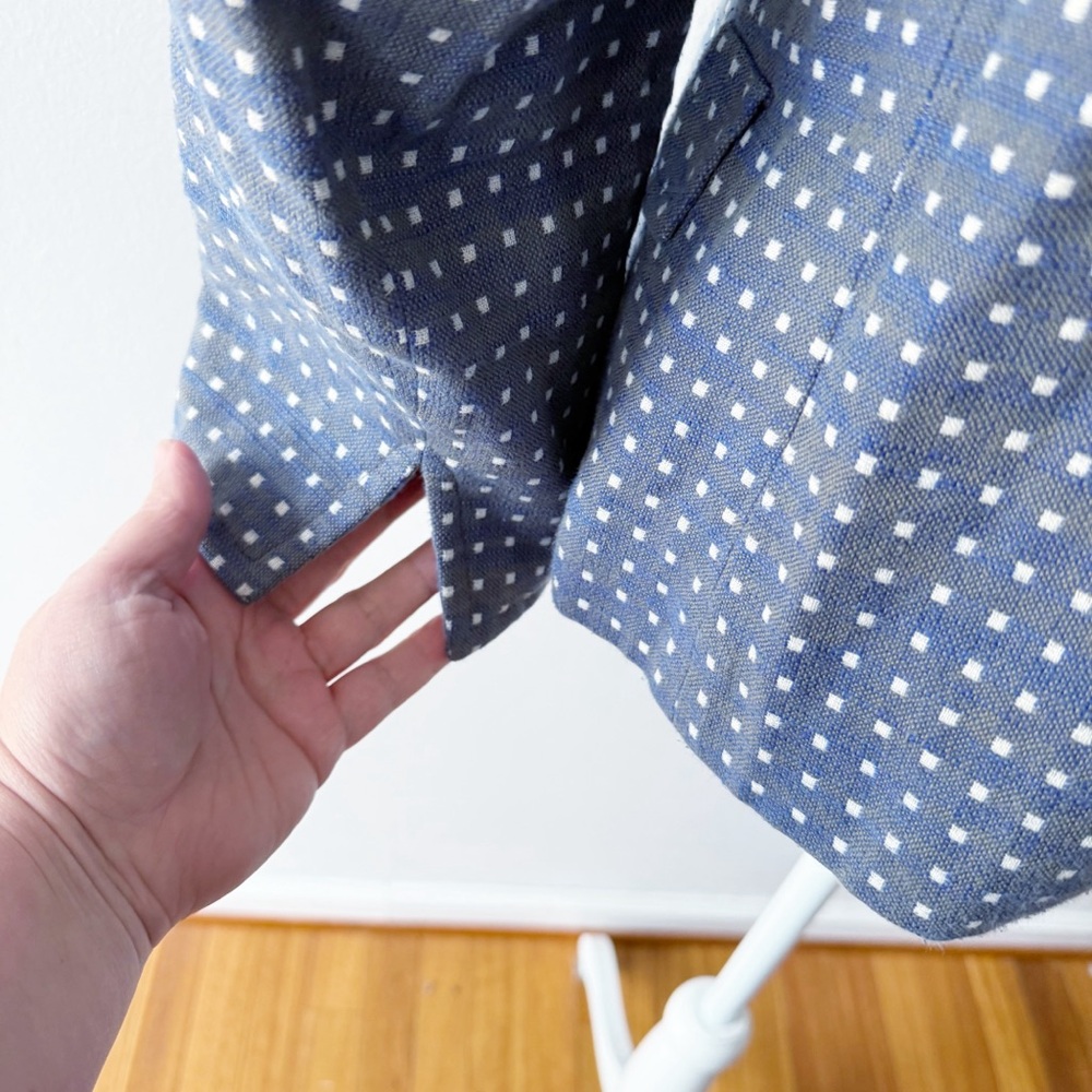 Akris Punto Women‎ Cotton Linen Square Dot Print Jacket Size 10 Office Casual - Picture 6 of 9